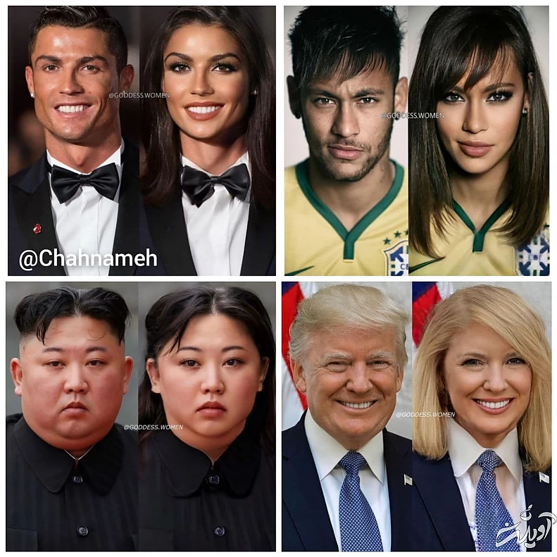 شبیه سازی چهره مردهای سرشناس دنیا به زن